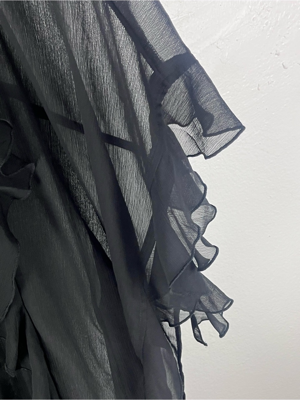 TORRID Black Sheer Ruffle Trim Sleeves Kimono Cardigan Size 3X/4X Boho - Picture 5 of 10